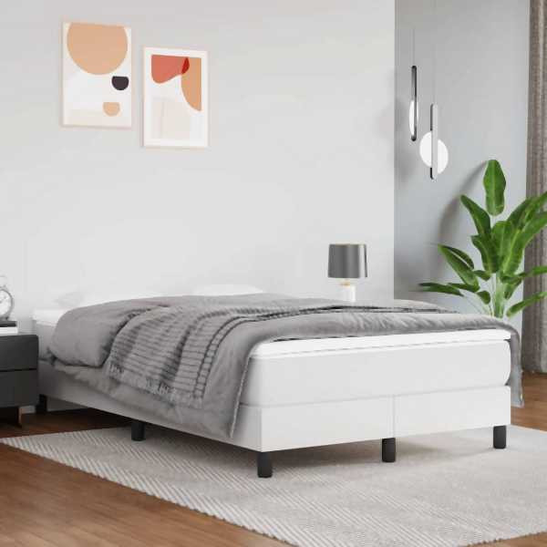 vidaXL Taschenfederkernmatratze Weiß 120x200x20 cm Kunstleder, 347763