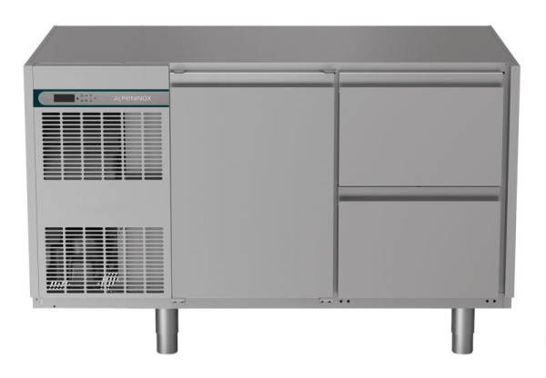 ALPENINOX Kühltisch, 2 Abteile CRIO HPM 2-7011, für GN 1/1, steckerfertig, Umluftkühlung, 402712005