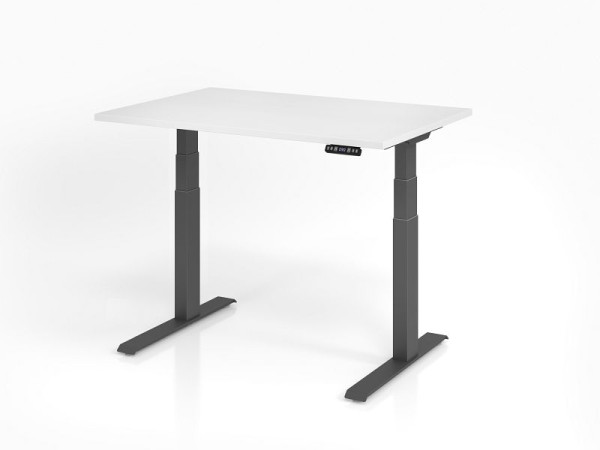 Hammerbacher Schreibtisch XDKB12, 120 x 80 cm, Platte: Weiß, 25 mm dick, ABS-Dickkante, Rechteckform, Graphit, VXDKB12/W/G
