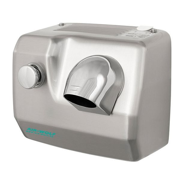 Air Wolf Haartrockner, Stahl gebürstet, Bedienung durch Druckknopf, Serie E, 10-126