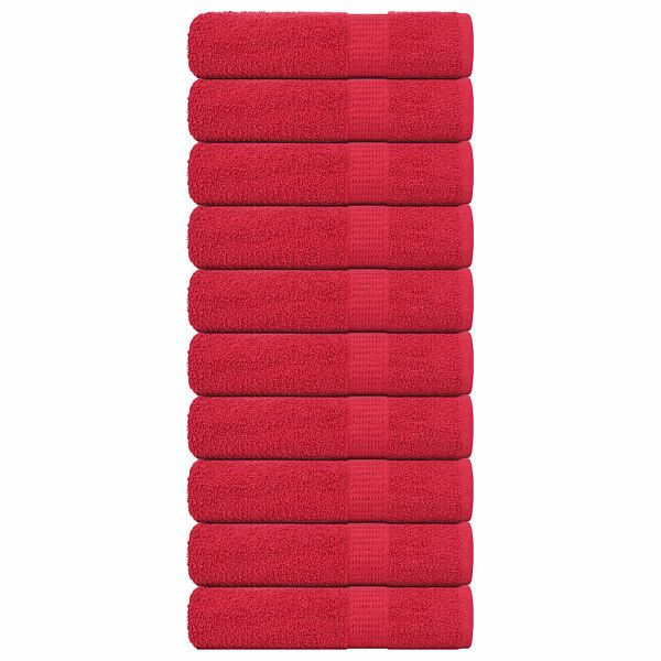 vidaXL Duschtücher 10 Stk. Rot 70x140 cm 360 g/m² 100% Baumwolle, 136931