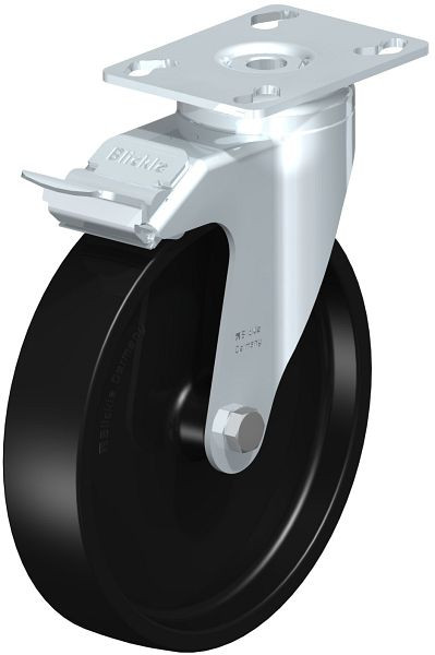 Blickle LKPA-POA 150G-FI Apparate-Lenkrolle mit Anschraubplatte & Feststeller, Polyamid, Schwarz, 285734