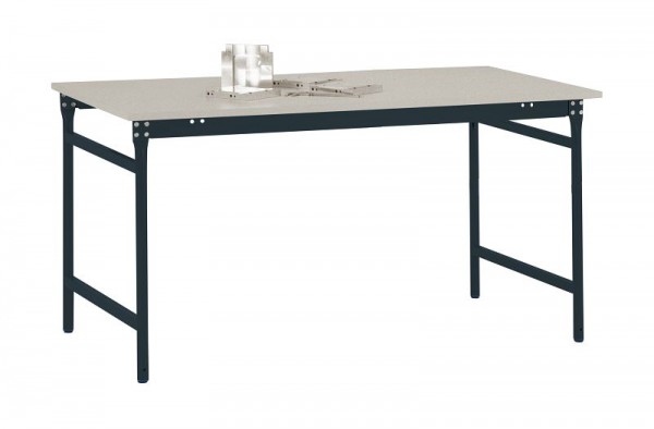 Manuflex Beistelltisch BASIS stationär mit Melamin-Tischplatte in Anthrazit RAL 7016, BxTxH: 1000 x 600 x 780 mm, Anthrazit, BB3011.7016