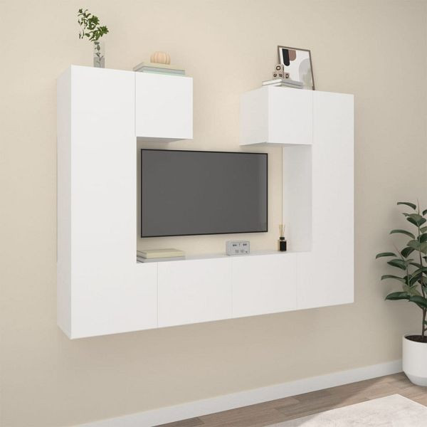 vidaXL 6-teilig TV-Schrank-Set Weiß Holzwerkstoff, 3114454
