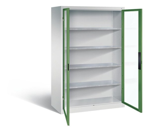 C+P Werkzeugschrank Acurado, H1950xB1200xT600mm, Farbe: Lichtgrau / Resedagrün, Muldengriff, 8932-0552 S10017