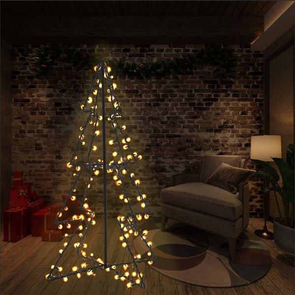 vidaXL Weihnachtsbaum in Kegelform 160 LEDs Indoor & Outdoor 78x120 cm, 51005