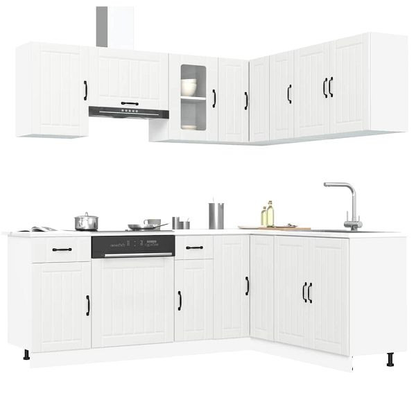 vidaXL 11-tlg. Küchenschrank-Set Kalmar Weiß Holzwerkstoff, 3314941