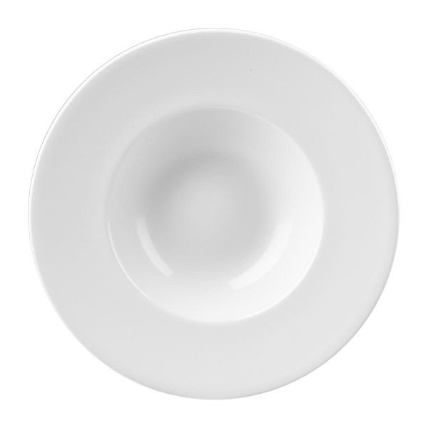 Churchill Weiß Profilweiter Rand Schüssel Mittel 9.4" (12 Stück), FF641