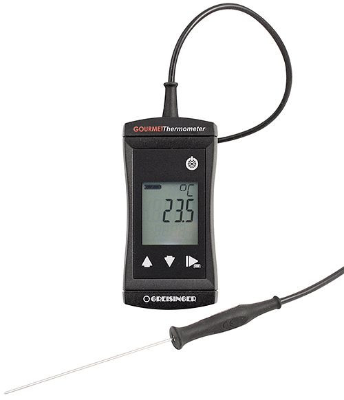 Greisinger G1731 Gourmet-Thermometer inklusive Fühler Wasserdichtes Alarmthermometer mit Einstechfühler, 611636