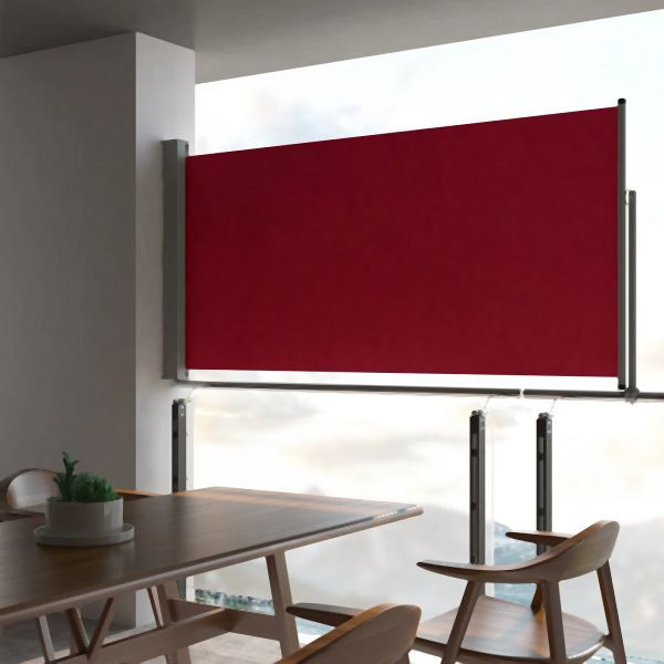 vidaXL Ausziehbare Seitenmarkise 120x300 cm Rot, schlicht, 48345