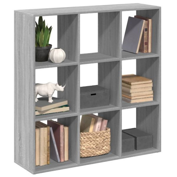 vidaXL Raumteiler-Bücherregal Grau Sonoma 102x29x103,5 cm, 858044