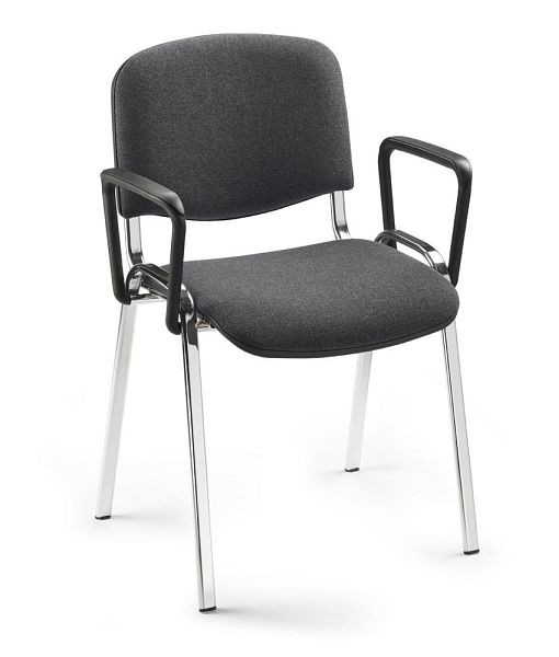 Deskin Armlehnen-Set für Besucherstühle ISO, für Besucherstühle ISO, schwarz, H 190 B 32 mm, 284679