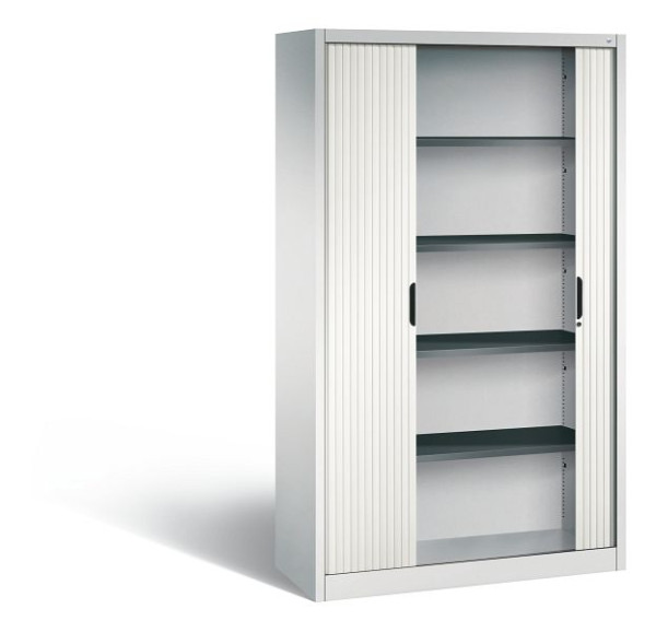 C+P Rollladenschrank Omnispace, H1980xB1200xT420mm, Farbe: Lichtgrau / Verkehrsweiß, Griffmulde, 5 OH, 3203-00 S10585
