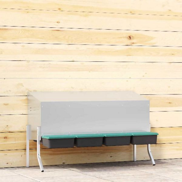 vidaXL Hühner-Nistkasten 4 Fächer mit Beinen Verzinkter Stahl, 4104905