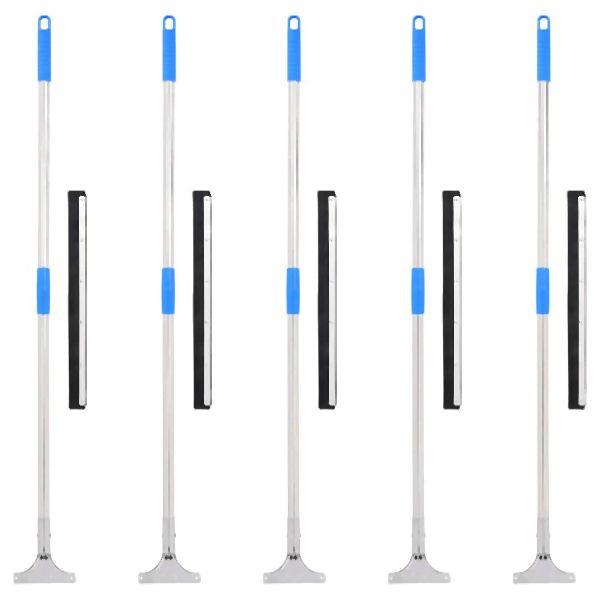 vidaXL Wasserschieber mit Stielen 5 Stück 45,5x119,5 cm Stahl und Gummi, 3329231