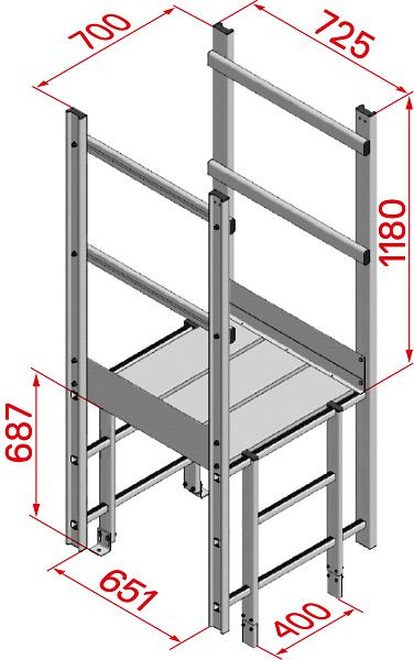 HYMER Ausstieg breit mit Übergang, Länge 725 mm, 0054056