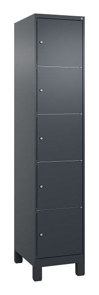 C+P Schließfachschrank Classic PLUS, Füße, 1950x400x500mm, 7016/7016, mit 5 Fächern, 080010-125 S10012