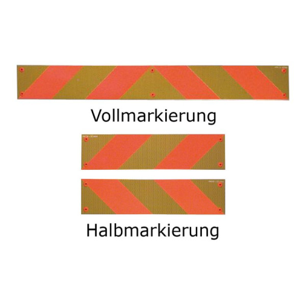 Stein HGS Heckmarkierungen nach ECE 70 für Zugmaschinen, Vollmarkierung starr, 132 x 1132 mm / Hart-Alu 1,5 mm, 1 Stück, 14106