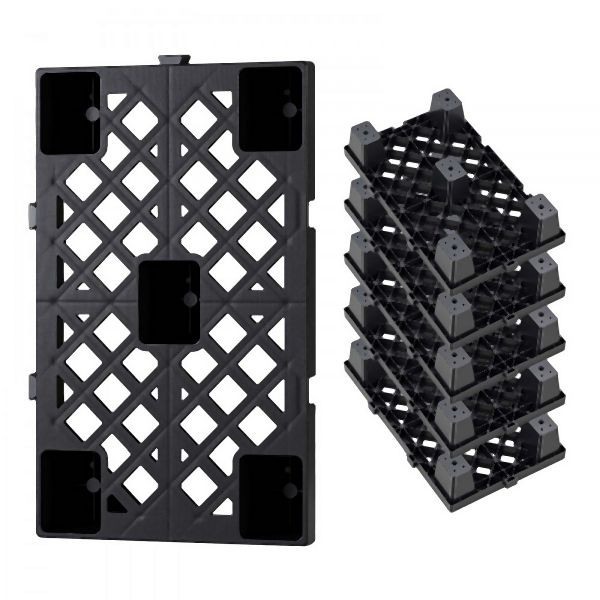 VEVOR 6x Kunststoffpaletten 500x305x100 mm, Nestbare Leichtpaletten, 1000 kg/m² Traglast, Gitterstruktur, für Garage, SLTP6GZJXL19X4EVS001V0