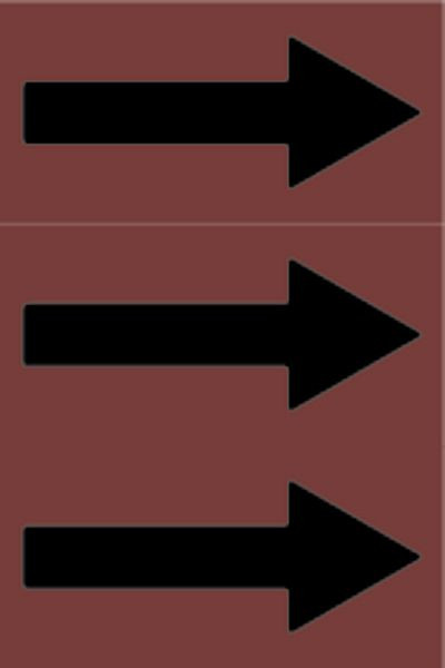 Schilder Klar Fließrichtungspfeile gemäß DIN 2403, braun/schwarz, 33000x50 mm, 129319/00