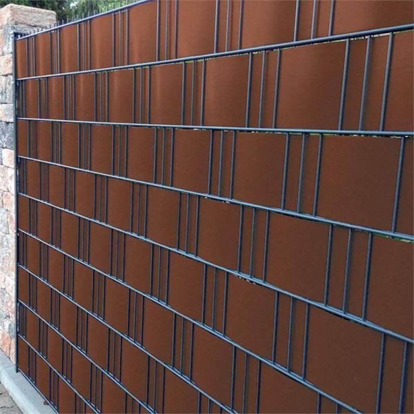 NOOR Sichtschutzstreifen PVC 0,19 x 2,55m Zaunblende Hart Farbe braun / nussbraun RAL 8011, 155ZEASYD8011