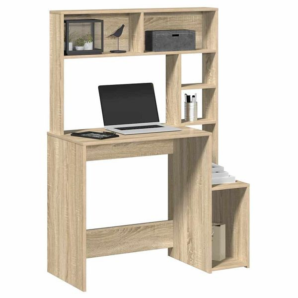 vidaXL Schreibtisch mit Regal Sonoma-Eiche 100x45x140 cm Holzwerkstoff, 860438