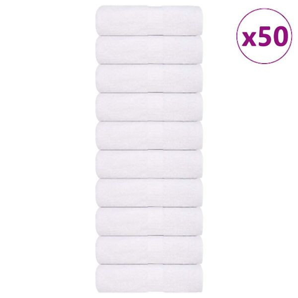 vidaXL Seiftücher 50 Stück Weiß 30x30 cm 360 g/m² 100% Baumwolle, 136644