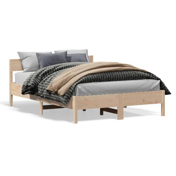 vidaXL Massivholzbett mit Kopfteil 140x200 cm Kiefer, 842750