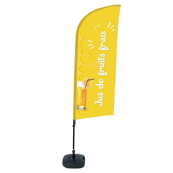 Showdown Displays Beachflag Alu Wind Komplett-Set Frischer Saft Französisch, BFAW310-WT21-I506