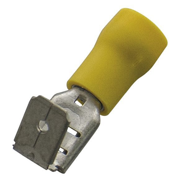 Haupa Flachsteckhülse gelb PVC-isoliert 4,0-6,0 mm²/6,3x0,8, VE: 100 Stück, 260411