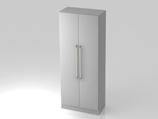 Hammerbacher Garderobenschrank 5OH, Sockelblende, Chromgriff Grau/Grau, 80x42x200,4 cm (BxTxH), V7200/5/5/CE