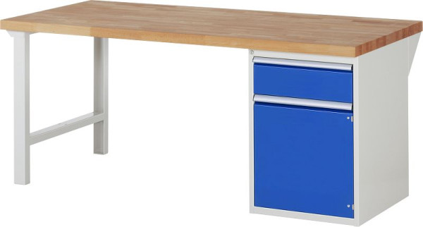RAU Werkbank Serie 7000 - Baukasten-Bauweise, Unterbau-Container (1x Schublade, 1x Flügeltür), 2000x840x900 mm, 03-7502A1-209B4S.11