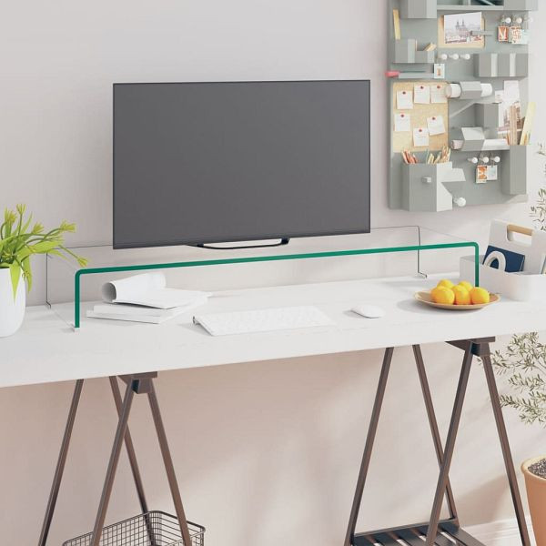 vidaXL TV-Tisch/Bildschirmerhöhung Glas Transparent 100x30x13 cm, 244131