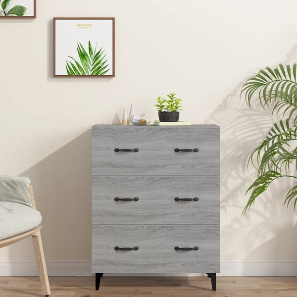 vidaXL Sideboard Grau Sonoma 69,5x34x90 cm Holzwerkstoff, 817349
