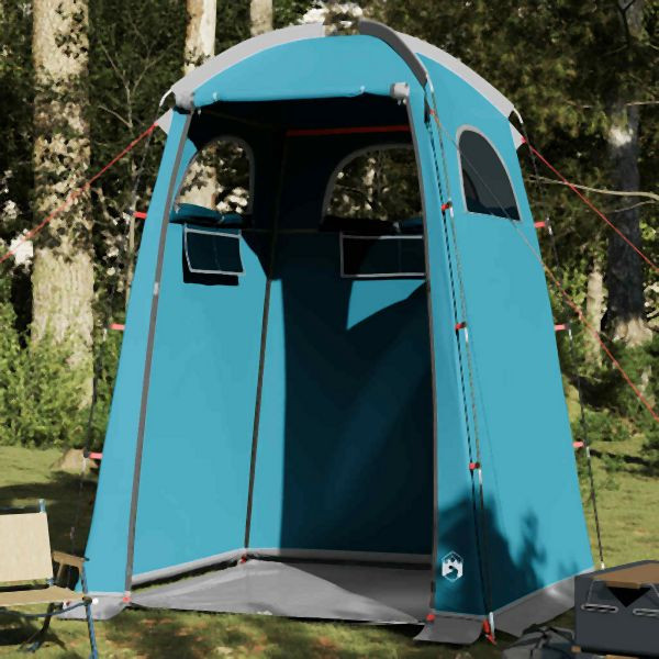 vidaXL Duschzelt Blau Wasserfest, Campingplatz, 4009474