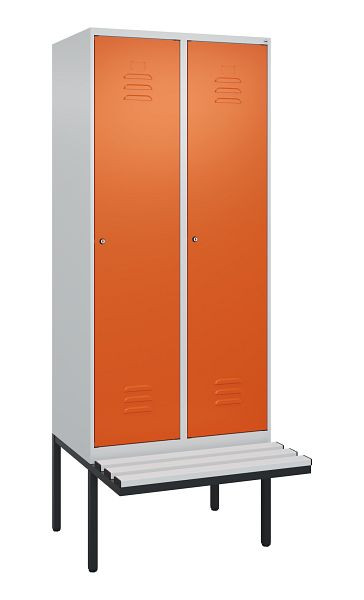 C+P Umkleidespind Classic PLUS, 2 Abteile, 2120x800x815mm, 7035/2004, Zylinderschlösser, 0800407-22 S10122