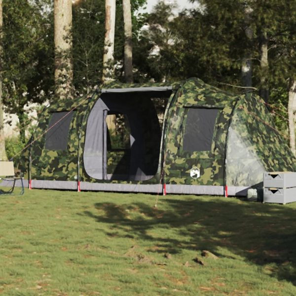 vidaXL Tunnelzelt 4 Personen Camouflage Wasserdicht, 4009415