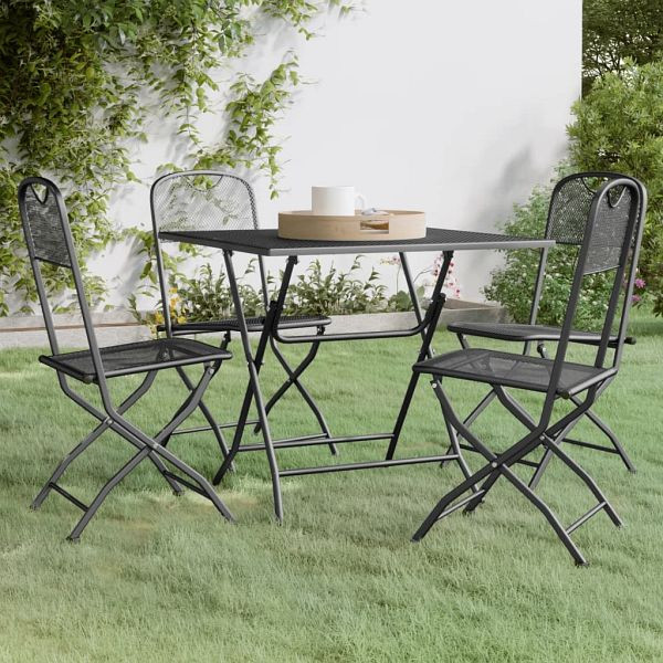 vidaXL 5-tlg. Garten-Essgruppe Streckmetall Anthrazit, 3084720