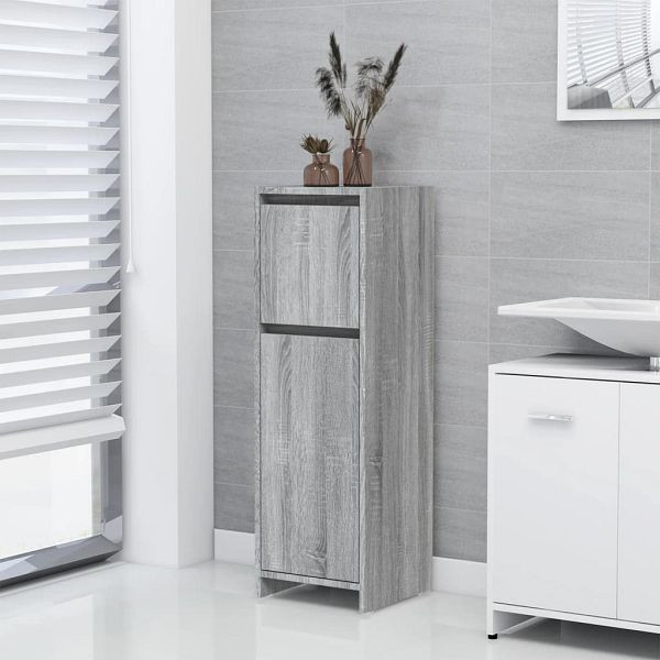 vidaXL Badschrank Grau Sonoma 30x30x95 cm Holzwerkstoff, 815553