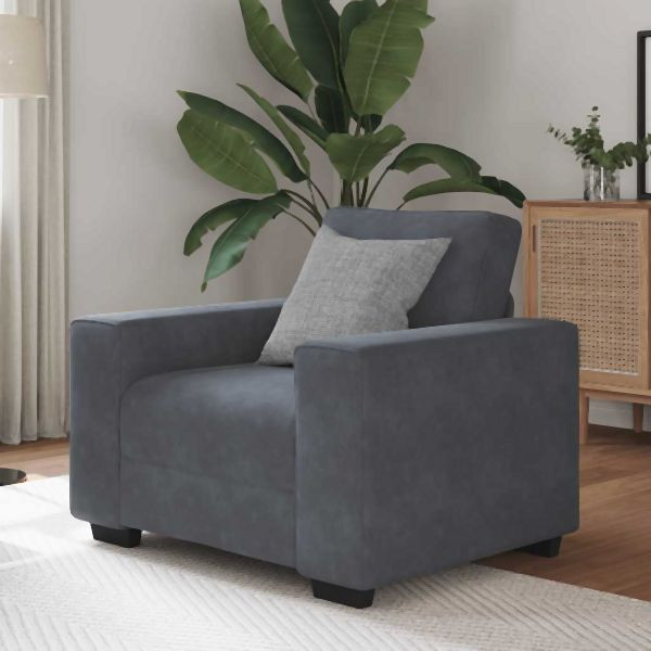 vidaXL Sessel Dunkelgrau 60 cm Abmessung Samt, 4105248, 8721158691576