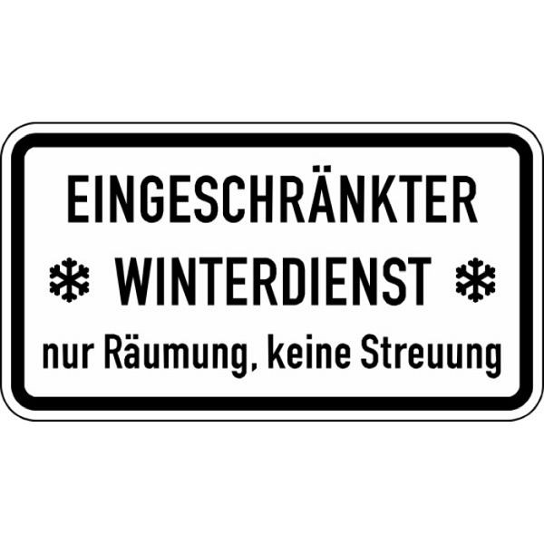 Stein HGS Winterschild/Verkehrszeichen Eingeschränkter Winterdienst nur Räumung, keine Streuung Nr. 2003, 412x750mm /RA1/Flachform 3mm, 2003-313