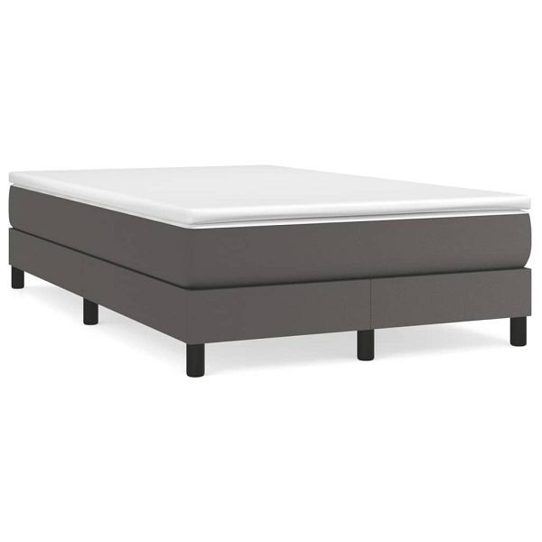 vidaXL Boxspringbett mit Matratze Grau 120x190 cm Kunstleder, 3269675