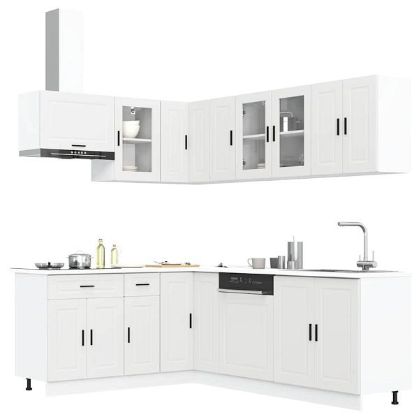 vidaXL 11-tlg. Küchenschrank-Set Porto Weiß Holzwerkstoff, 3314901