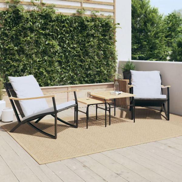 vidaXL Gartenstühle mit Kissen 2 Stk. Schwarz Stahl, 4009304