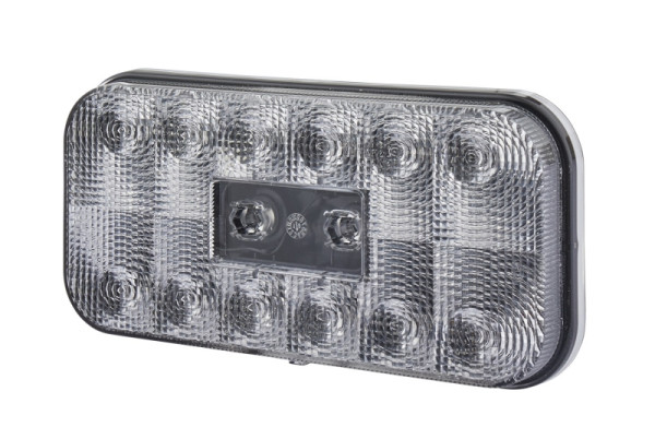 HELLA Heckleuchte - LED - 12V - Anbau/geschraubt - Lichtscheibenfarbe: rot/transparent - LED-Lichtfarbe: gelb - Rundstecker - rechts/links, 2VA 011 900-001