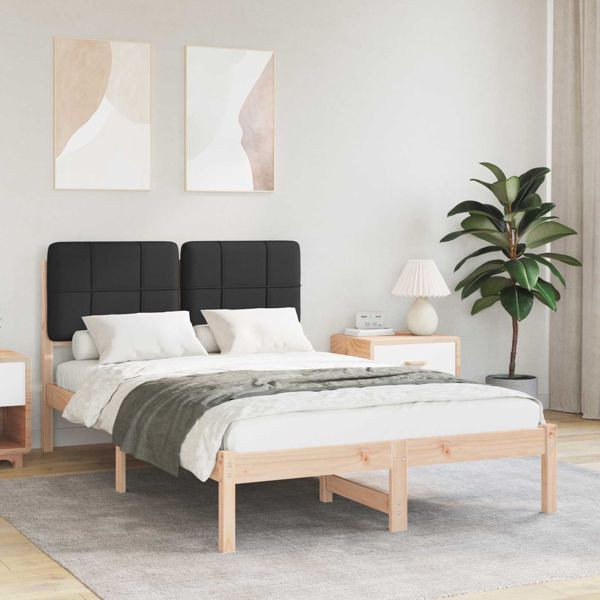 vidaXL Bettgestell mit gepolstertem Kopfteil Schwarz 120 x 190 cm, 877996
