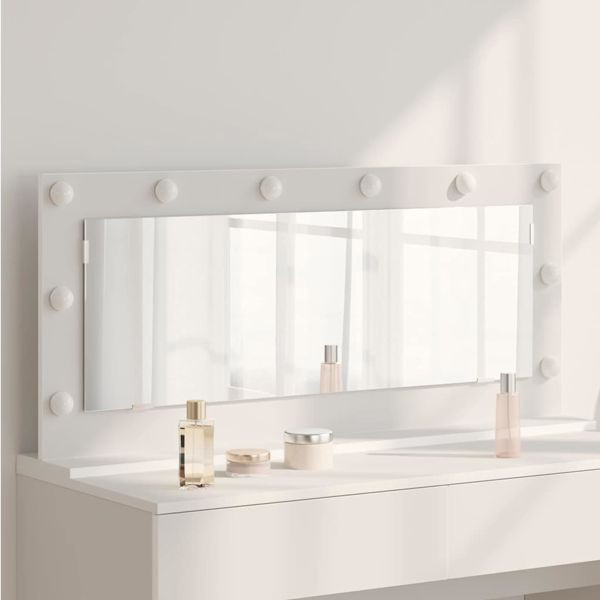 vidaXL Kosmetikspiegel Weiß 100 x 45 x 18 cm Holzwerkstoff und Glas, 868325