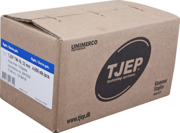 TJEP TW-16 32mm Klammer, geharzt verzinkt Box 4.650 Stück, Klammern, 841632