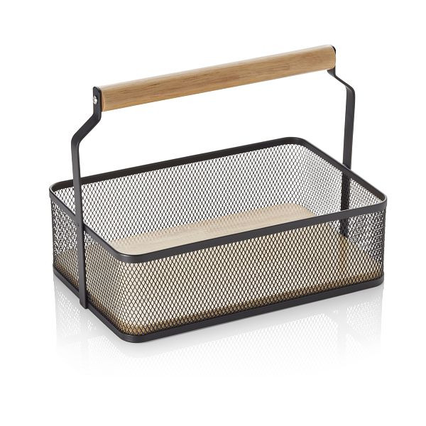 WAS Korb mit Tragegriff, 23,5 x 15,6 x 18,5 cm, schwarz, 1407023