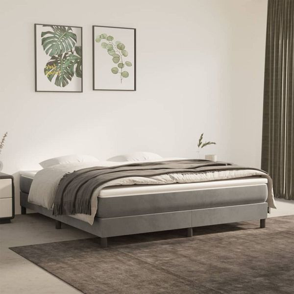 vidaXL Bettgestell Hellgrau 160x200 cm Samt, Top-Qualität, 3120778